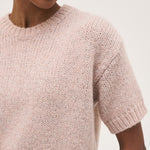 ROSSO35 Short Sleeve Jumper in Powder Pink