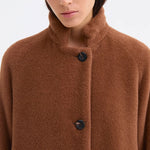ROSSO35 Alpaca Wool Short Coat in Chestnut