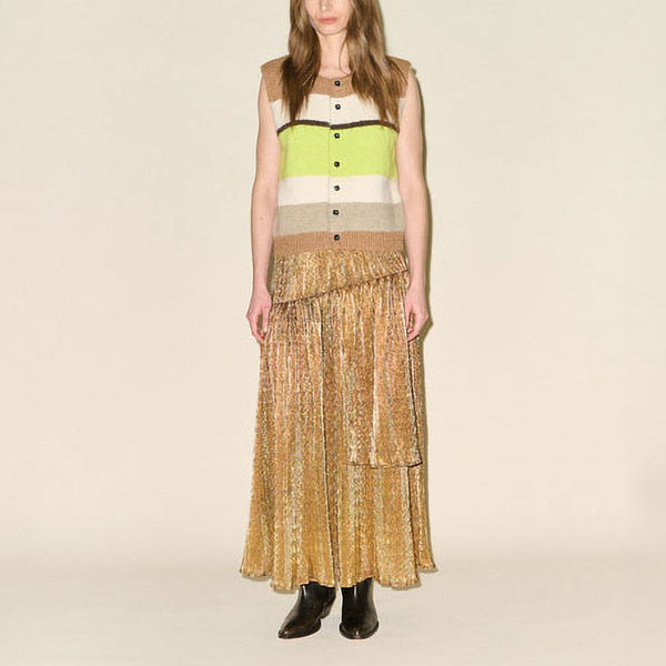 SAMDI Karlie Stripe Knitted Waistcoat in Multi Stripe