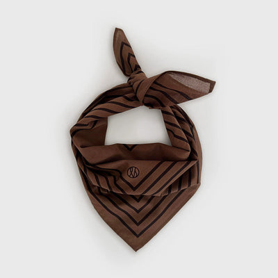 LE SCARF Striped Scarf 55 x 55 in Brown