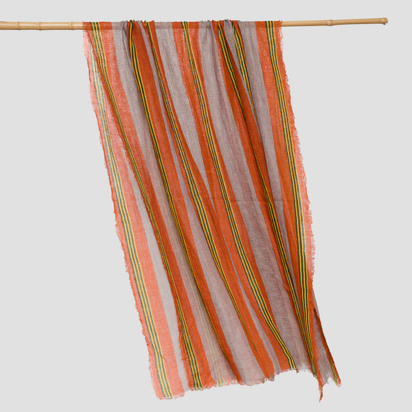 LOVAT&GREEN Seawind Linen Scarf in Orange