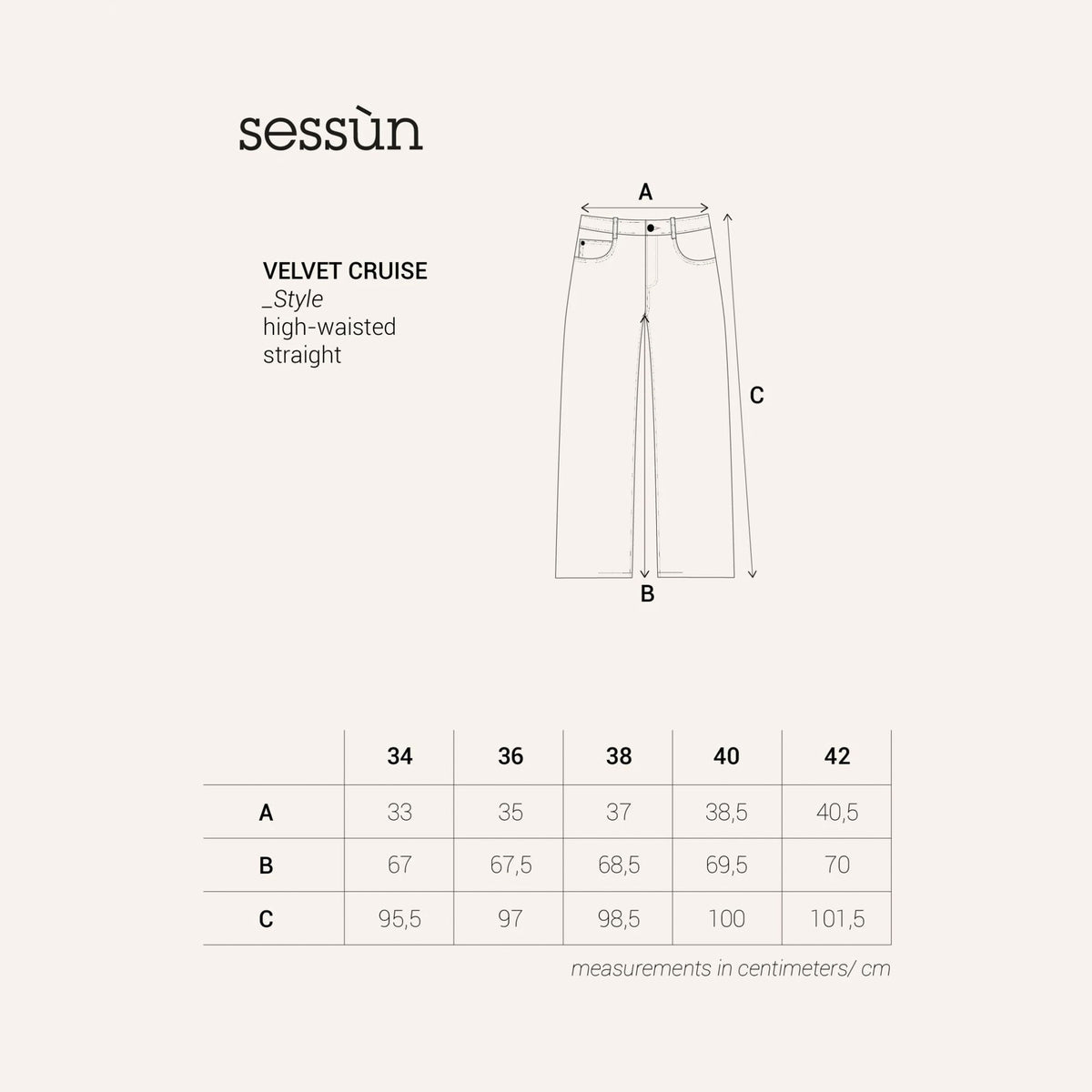 SESSUN Velvet Cruise Trousers in Coffea