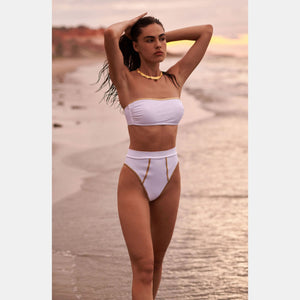 Lida Bandeau Bikini Top in White