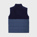 BILLYBELT Sleeveless Two-Fabric Sherpa Jacket in Navy