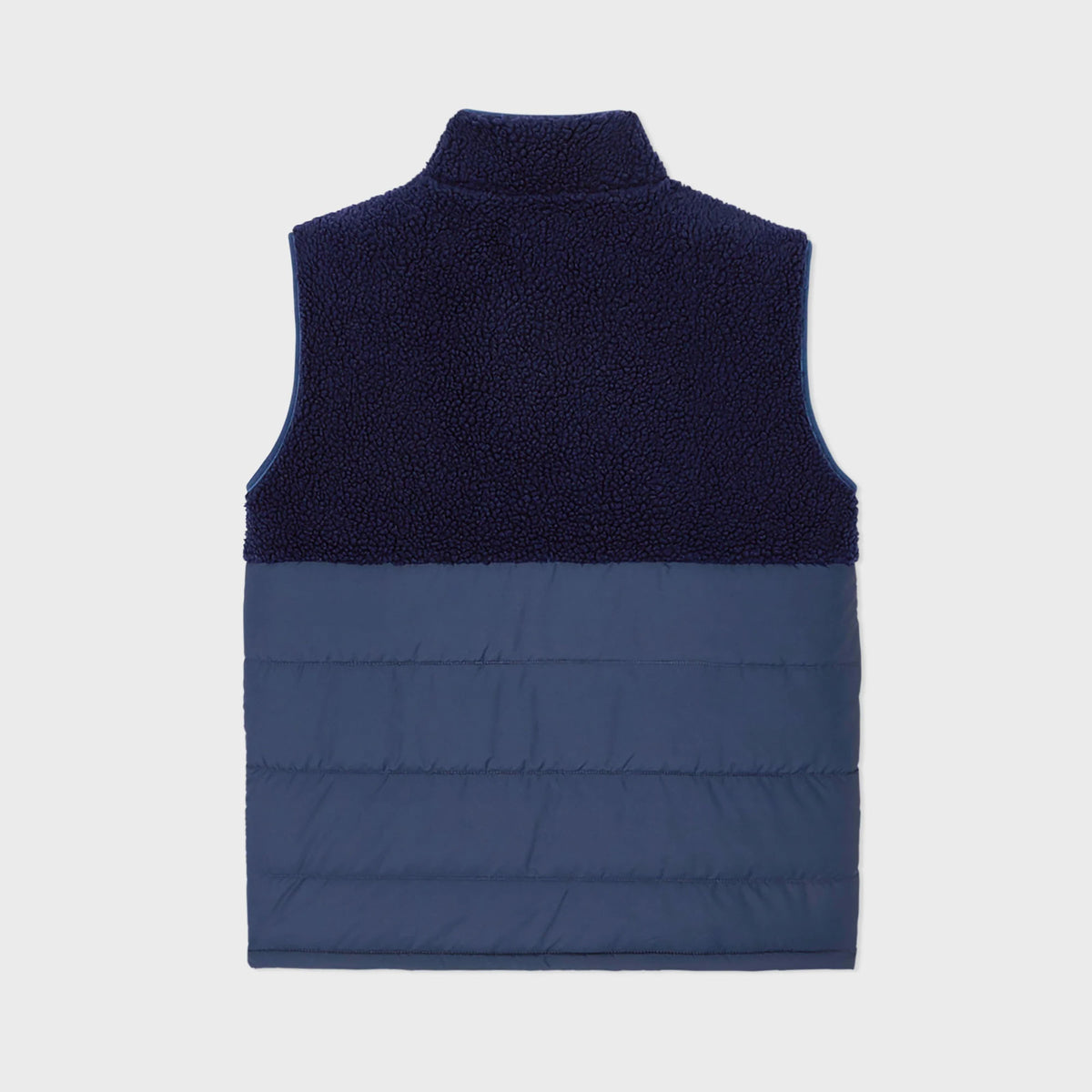 BILLYBELT Sleeveless Two-Fabric Sherpa Jacket in Navy