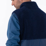 BILLYBELT Sleeveless Two-Fabric Sherpa Jacket in Navy