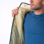 BILLYBELT Two-Fabric Sherpa Jacket in Ivory and Navy