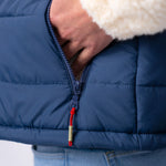 BILLYBELT Two-Fabric Sherpa Jacket in Ivory and Navy