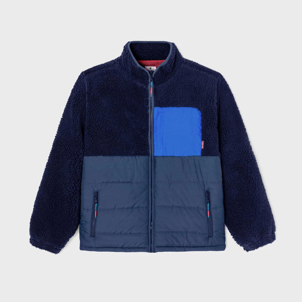 BILLYBELT Two-Fabric Sherpa Jacket in Navy