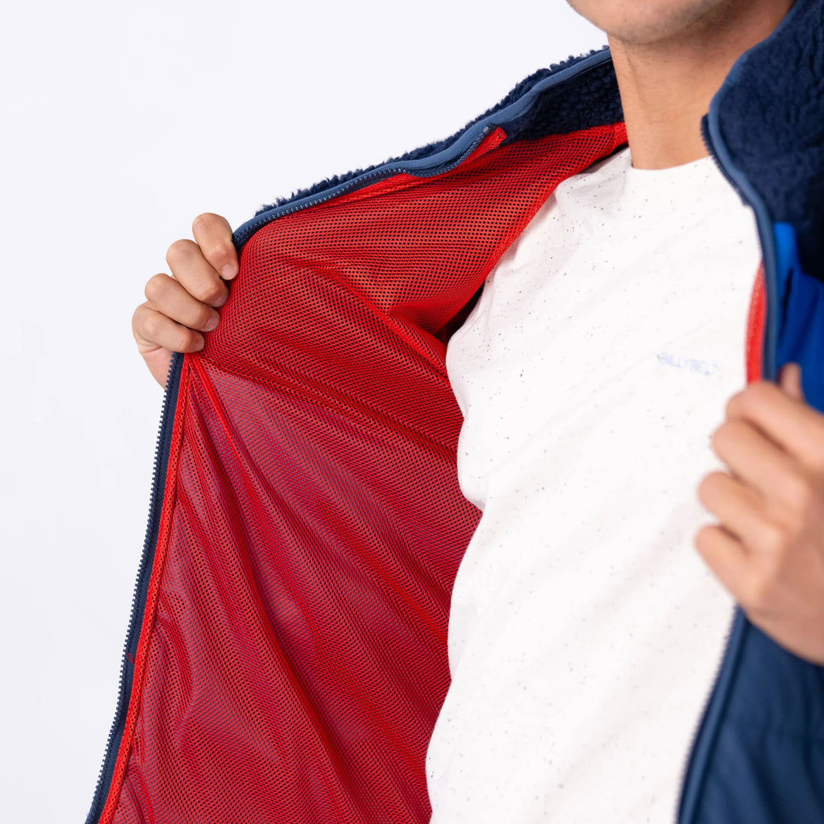 BILLYBELT Two-Fabric Sherpa Jacket in Navy