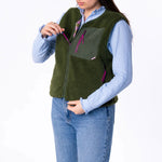 BILLYBELT Women’s Sleeveless Sherpa Zip Jacket in Khaki