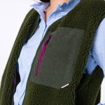BILLYBELT Women’s Sleeveless Sherpa Zip Jacket in Khaki