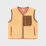 BILLYBELT Women’s Sleeveless Sherpa Zip Jacket in Beige