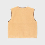 BILLYBELT Women’s Sleeveless Sherpa Zip Jacket in Beige