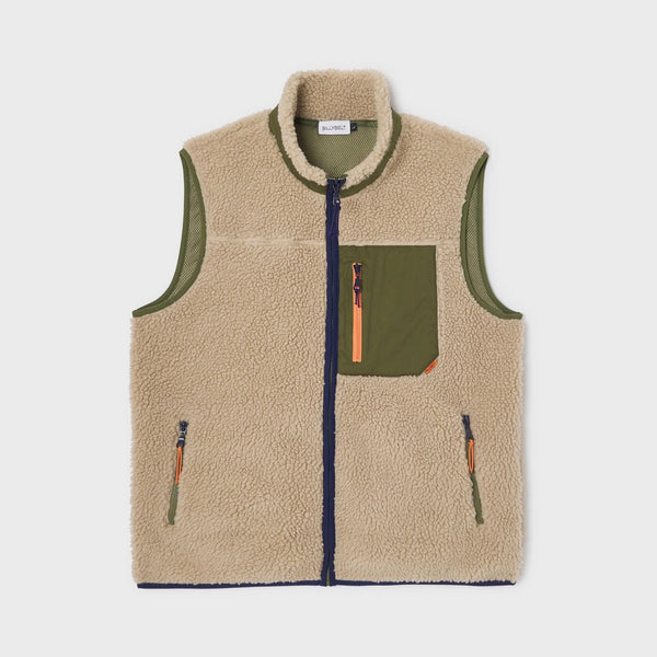 BILLYBELT Sleeveless Sherpa Gilet Jacket in Natural