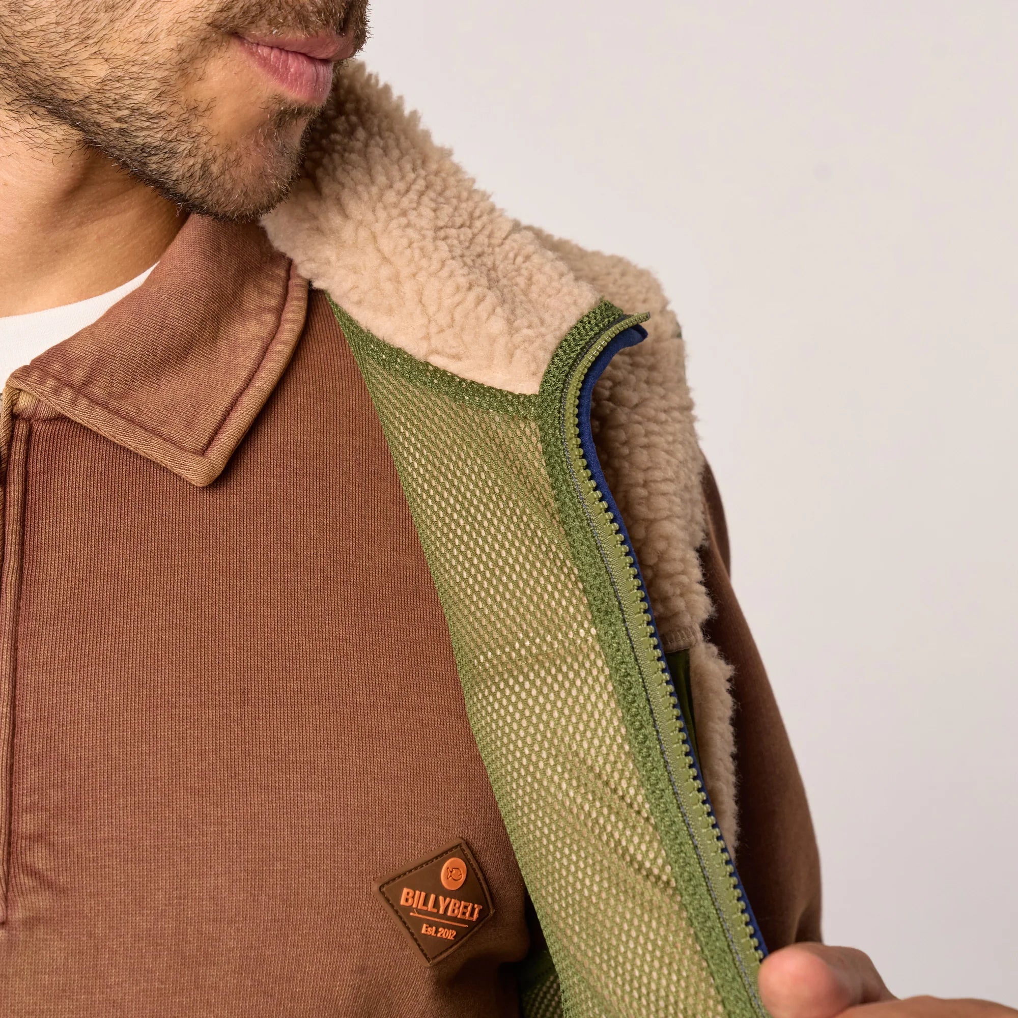 BILLYBELT Sleeveless Sherpa Gilet Jacket in Natural