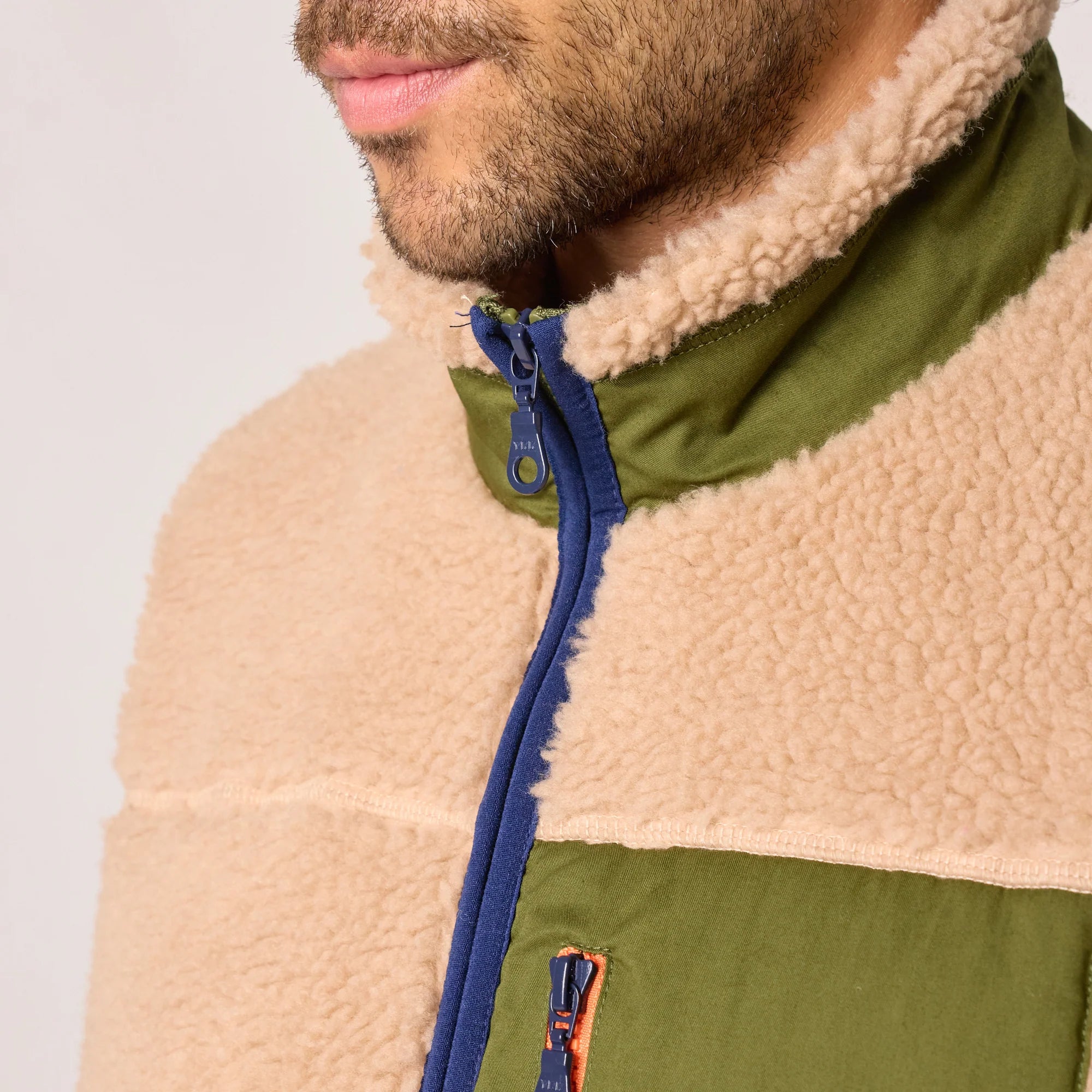 BILLYBELT Sleeveless Sherpa Gilet Jacket in Natural