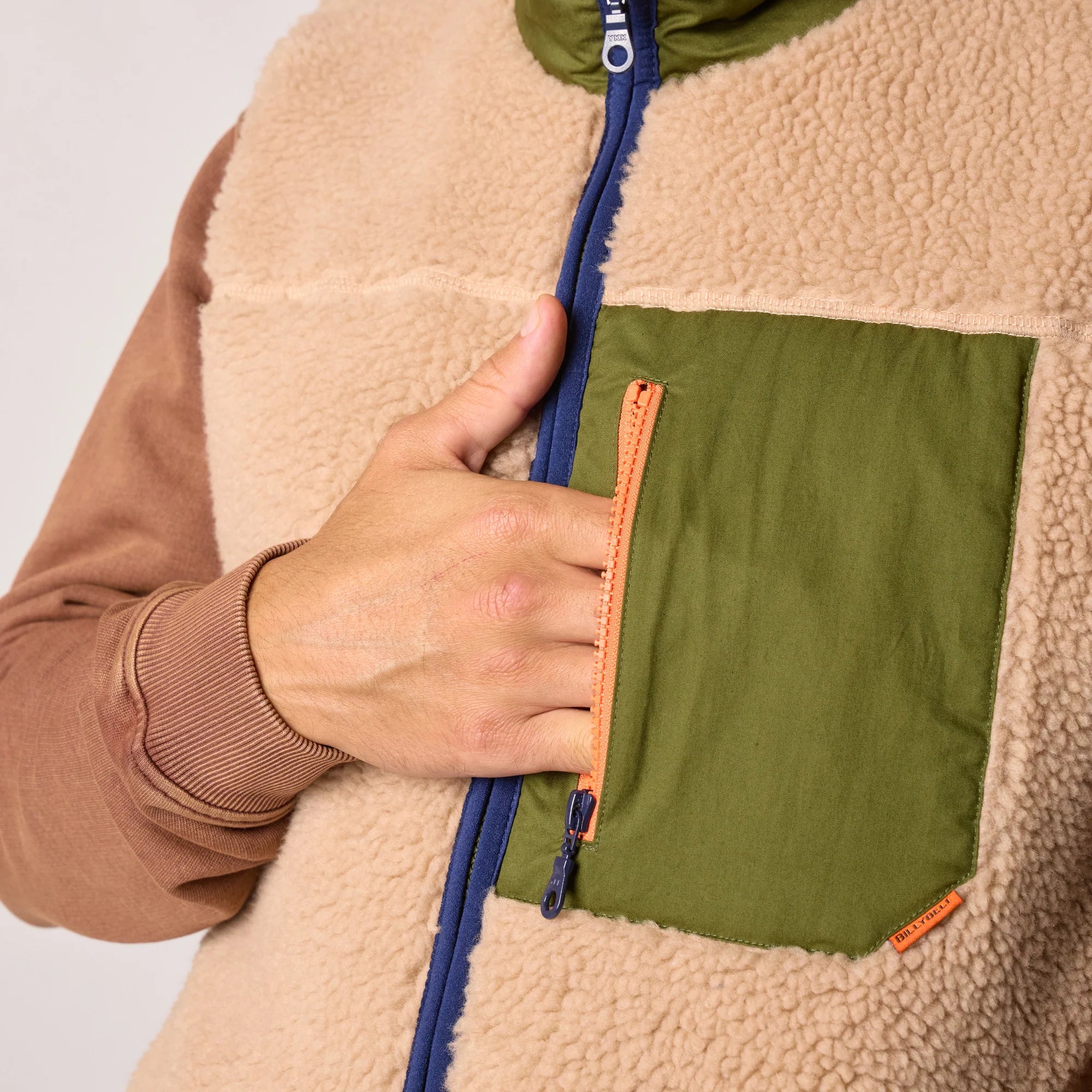 BILLYBELT Sleeveless Sherpa Gilet Jacket in Natural