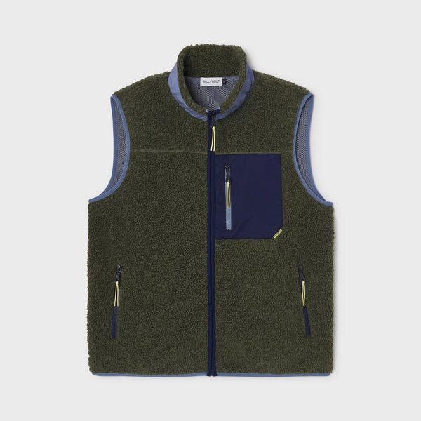 BILLYBELT Sleeveless Sherpa Gilet Jacket in Light Khaki