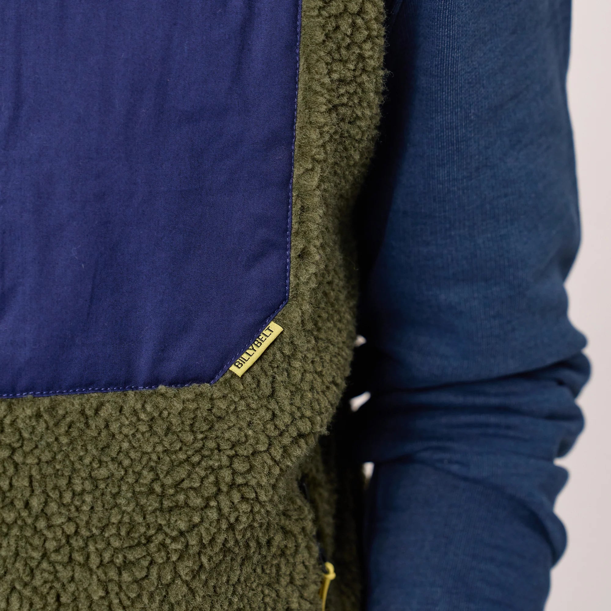 BILLYBELT Sleeveless Sherpa Gilet Jacket in Light Khaki