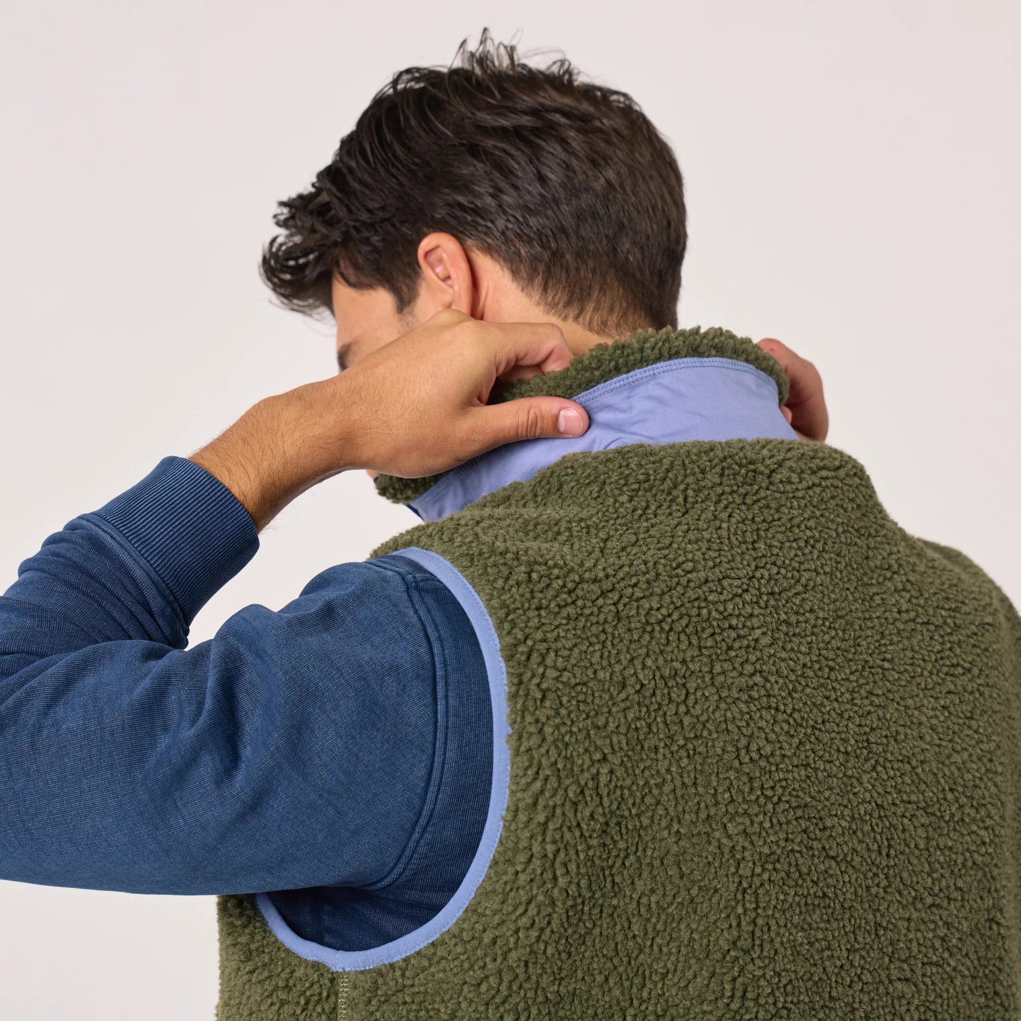 BILLYBELT Sleeveless Sherpa Gilet Jacket in Light Khaki