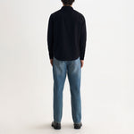 WAX LONDON Shelly Long Sleeve Dobby Check Shirt in Navy/Black