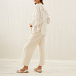 Jally Embroidered Shirt in Off White