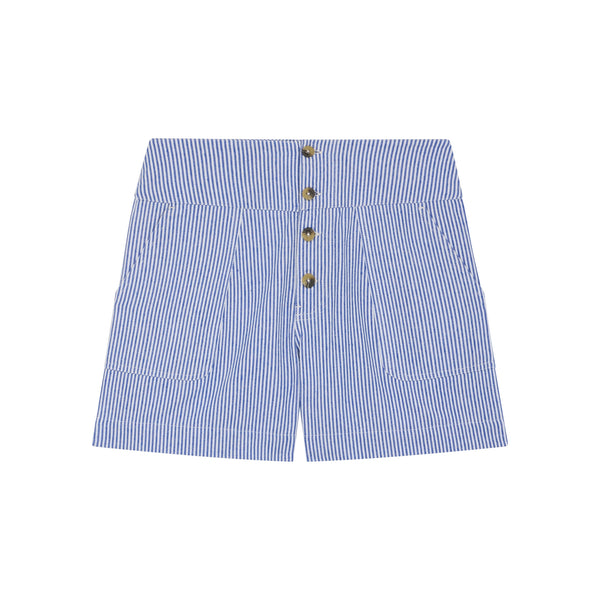 LEON & HARPER Qitu Stripe Shorts in Blue