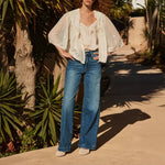 FAUNE Rae Bed Jacket  in Vintage White