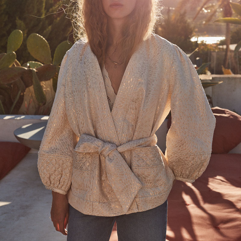FAUNE Soller Jacket in Oyster/Gold