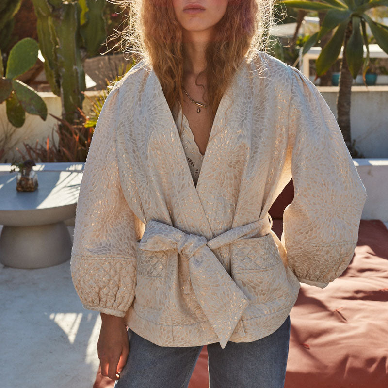FAUNE Soller Jacket in Oyster/Gold