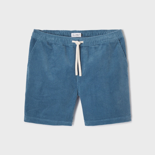 BILLYBELT Velvet Shorts in Denim Blue