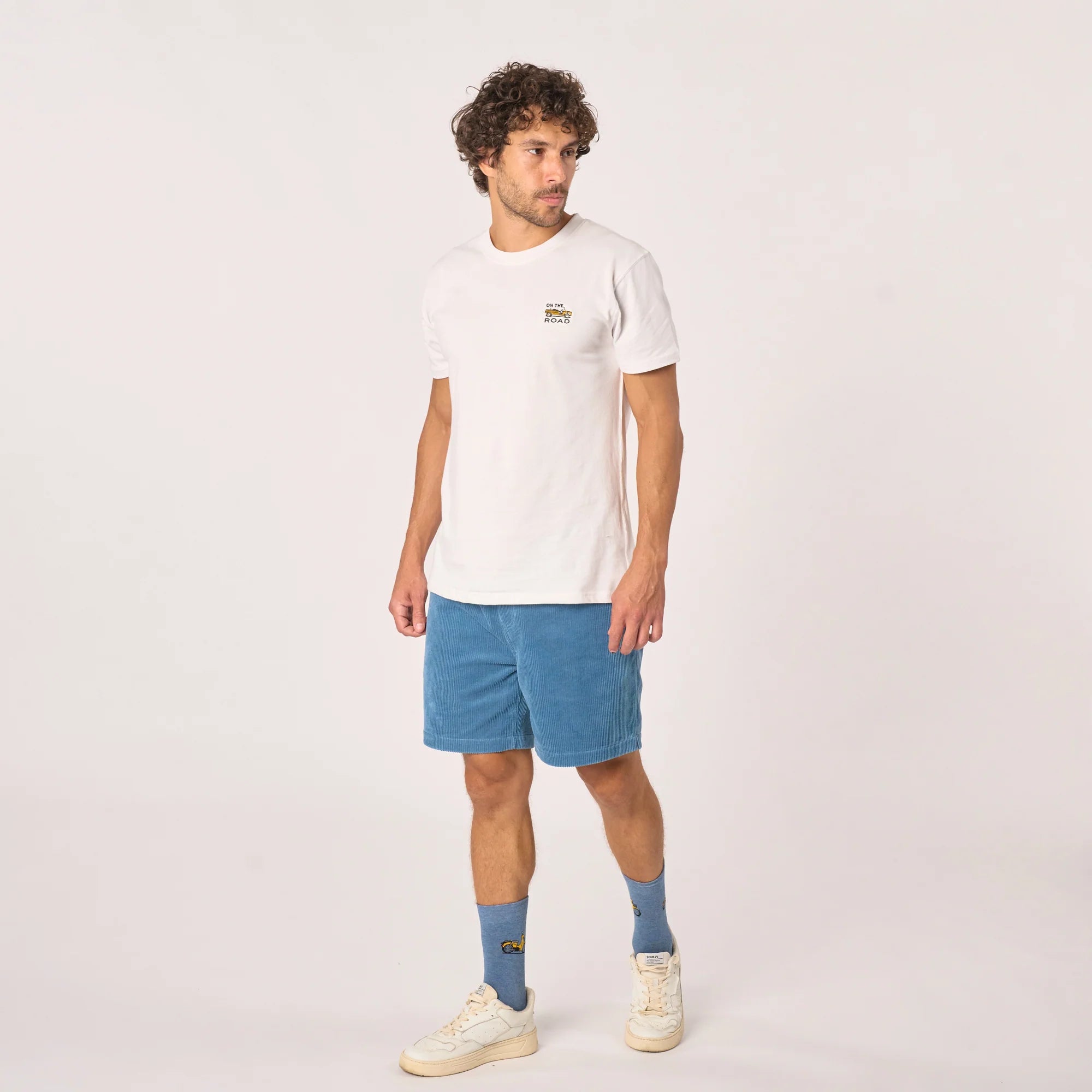 BILLYBELT Velvet Shorts in Denim Blue