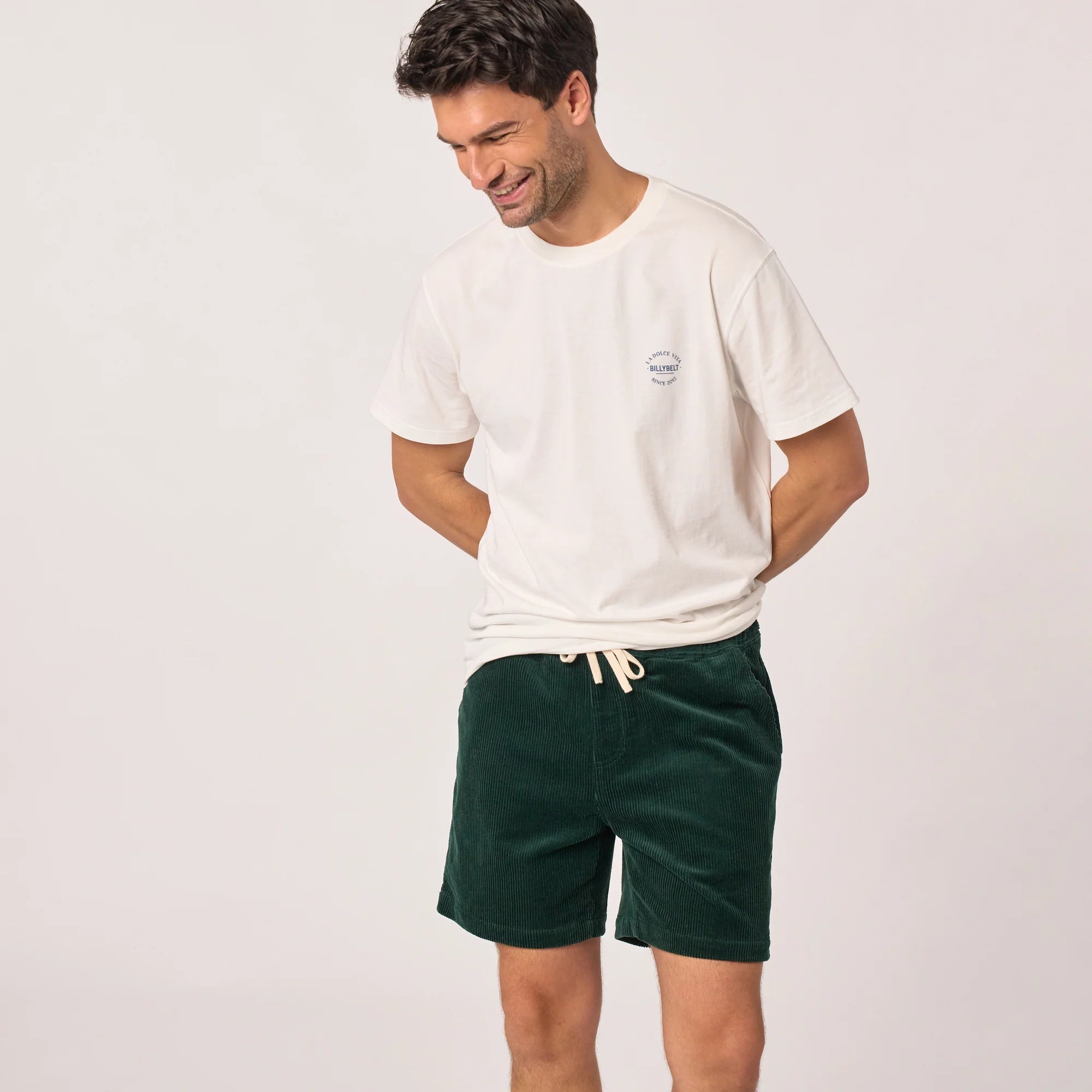 BILLYBELT Velvet Shorts in Dark Green