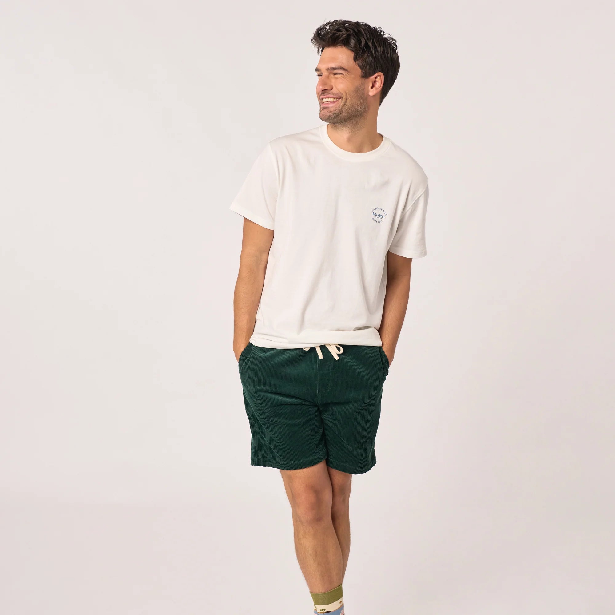 BILLYBELT Velvet Shorts in Dark Green