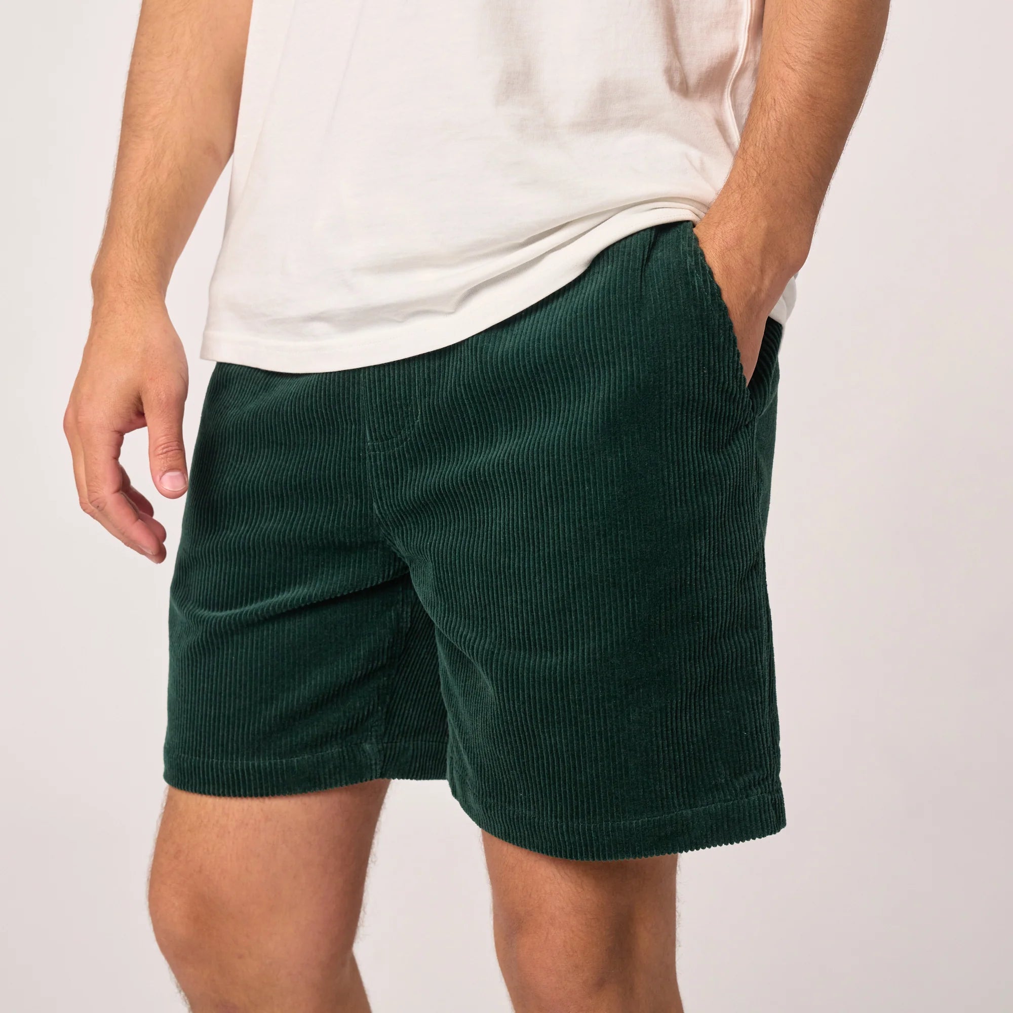BILLYBELT Velvet Shorts in Dark Green