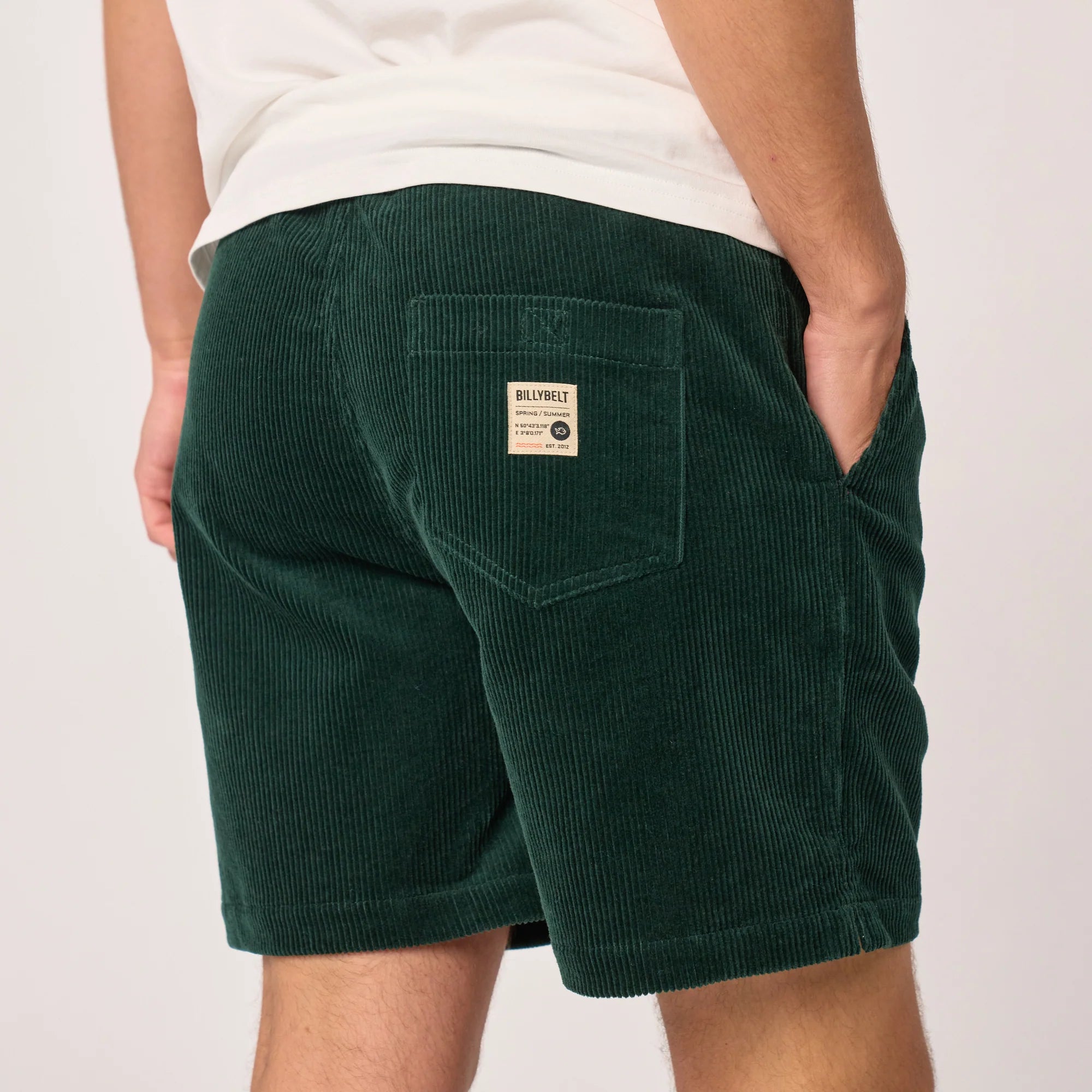 BILLYBELT Velvet Shorts in Dark Green