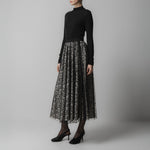 EMIN PAUL Layered Skirt in Black Flower