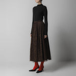 EMIN PAUL Layered Skirt in Brown Leopard