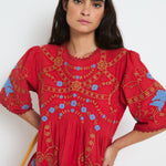 SOPHIE + LUCIE Amapola Embroidered Dress in Red