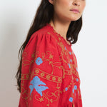 SOPHIE + LUCIE Amapola Embroidered Dress in Red