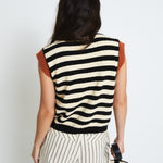 SOPHIE + LUCIE Marinero Knitted Striped Sailor Vest in Black