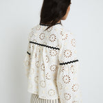 SOPHIE + LUCIE Cristina Die-Cut Flower Blouse in Cream