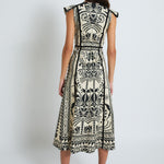 SOPHIE + LUCIE Christian Embroidered Dress in Cream/Black