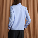 SOPHIE + LUCIE Luciana Cotton Poplin Shirt in Blue