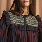 SOPHIE + LUCIE Conchita Stripe Blouse in Chocolate