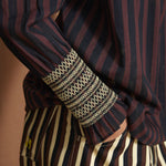 SOPHIE + LUCIE Conchita Stripe Blouse in Chocolate