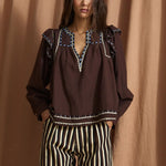 SOPHIE + LUCIE Katmandu Twill Blouse in Brown