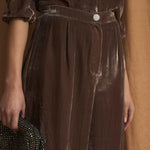 SOPHIE + LUCIE Linda Velvet Trousers in Taupe