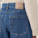 S MAX MARA SMMAsia Cotton Denim Candle-leg Jeans in Midnight Blue